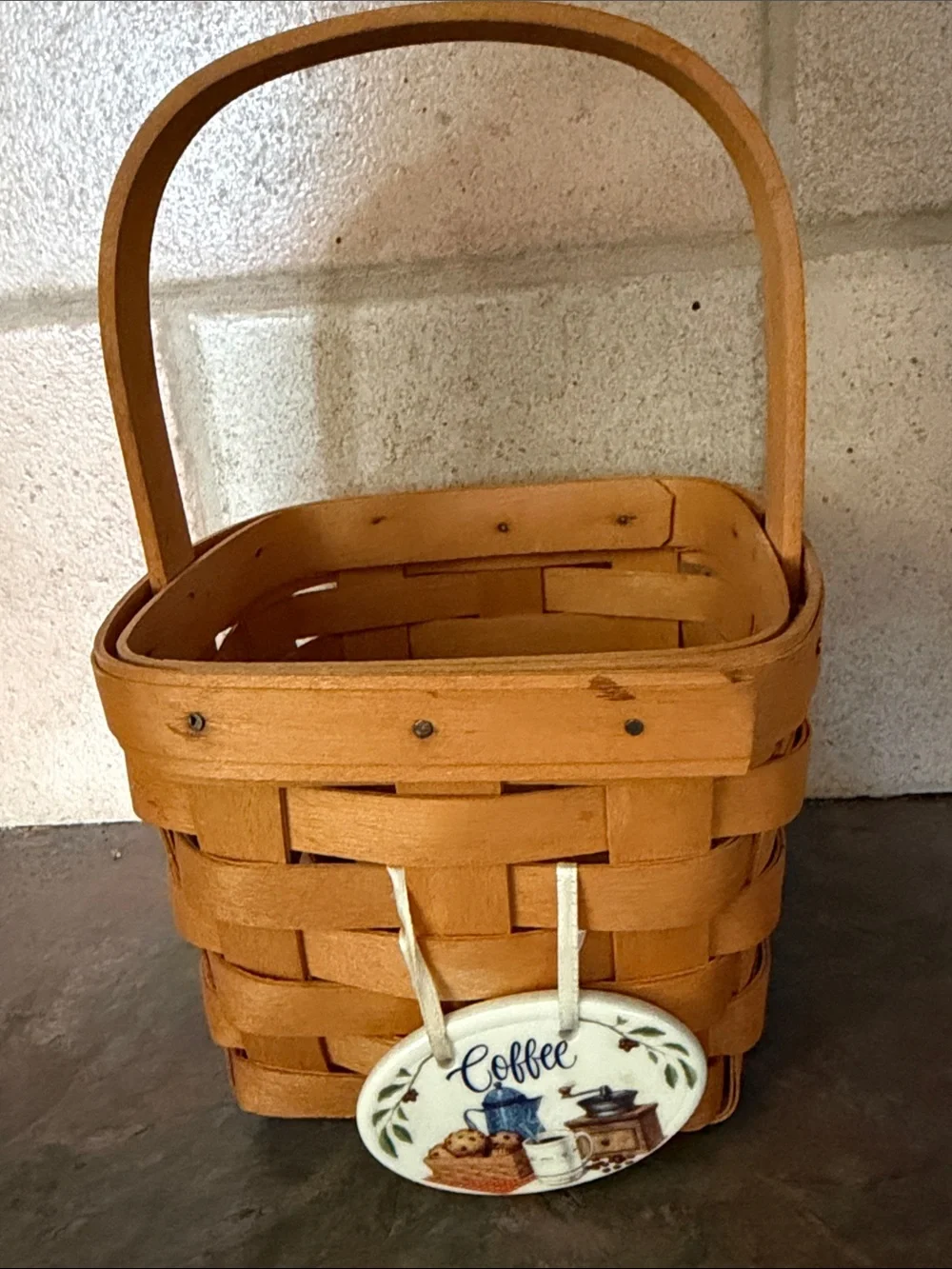 Longaberger Honey Brown Handwoven Square Basket circa 1998🫶